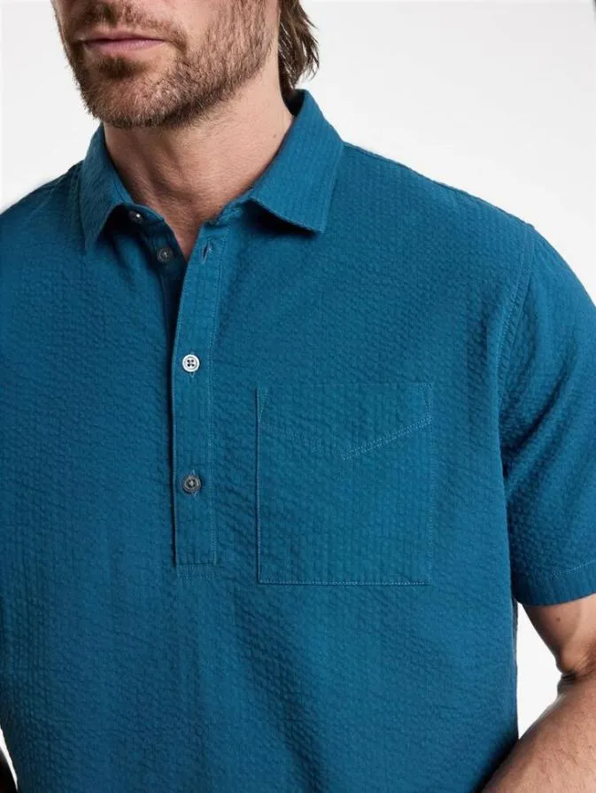 Men Shirts John Varvatos MAURICE POPOVER SHIRT Dk Bluwht