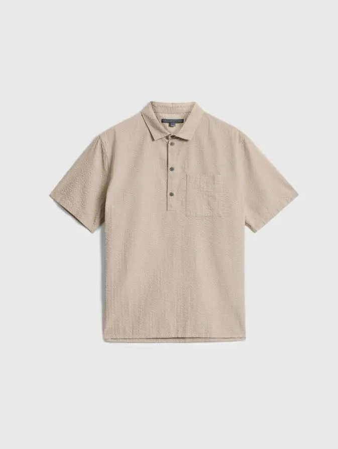 Men Shirts John Varvatos MAURICE POPOVER SHIRT Pebble