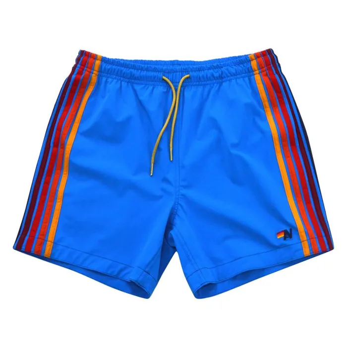 Men Shorts Aviator Nation 5 Stripe Flex Shorts 8211 Parrot Blue
