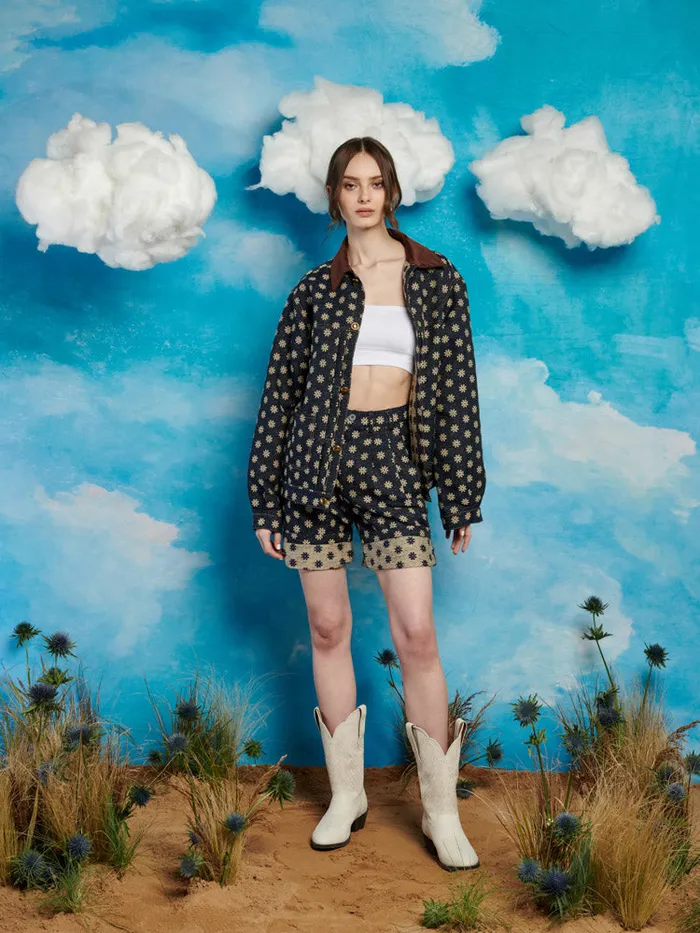 Men Sister Jane Trousers Buck Flower Tailored Shorts Maritime Blue