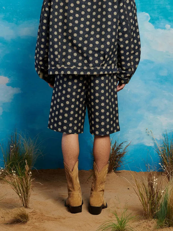 Men Sister Jane Trousers Buck Flower Tailored Shorts Maritime Blue