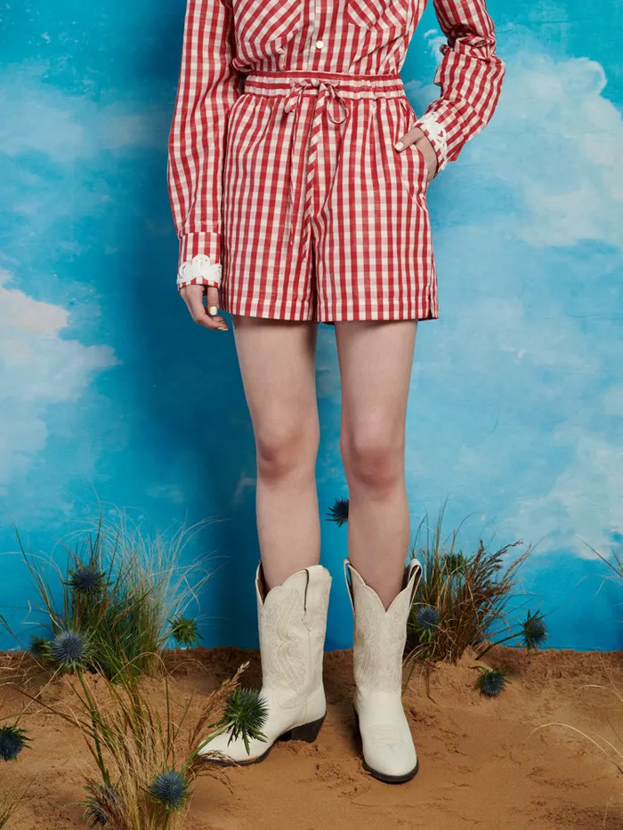 Men Sister Jane Trousers Stables Gingham Shorts Gingham Red