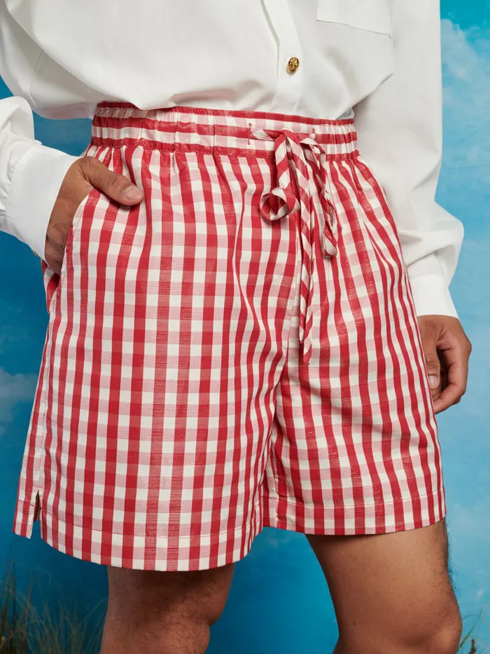 Men Sister Jane Trousers Stables Gingham Shorts Gingham Red