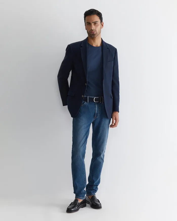 Men Sportscraft Jackets and Blazers Italian Moleskin Blazer Navy