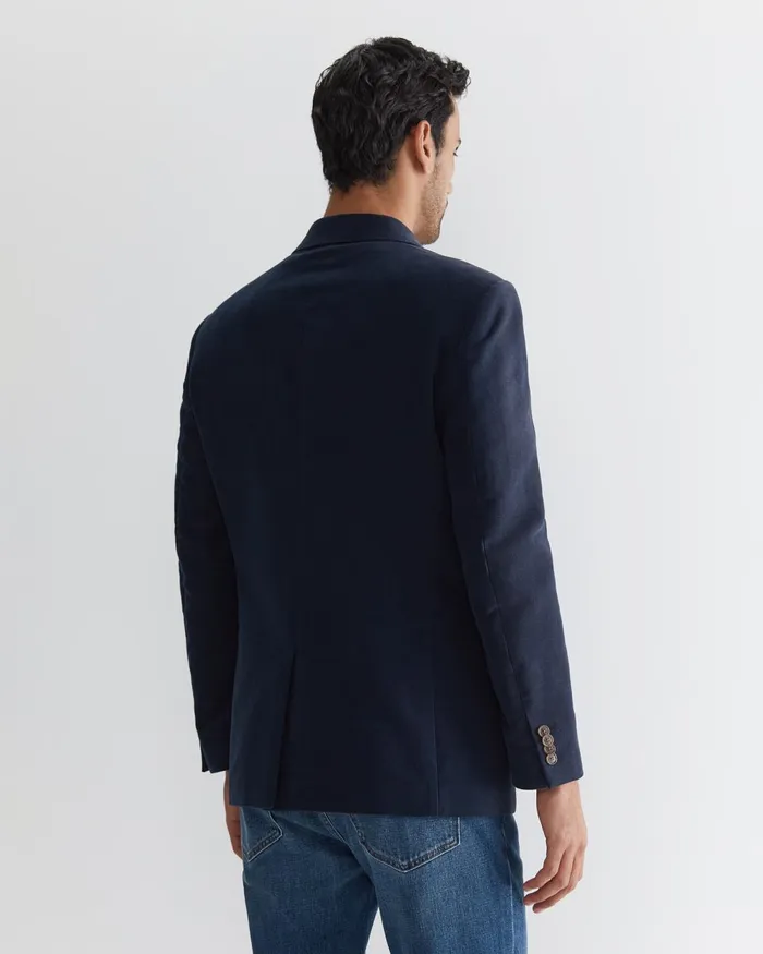Men Sportscraft Jackets and Blazers Italian Moleskin Blazer Navy