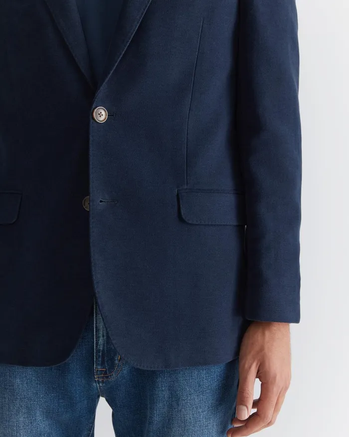 Men Sportscraft Jackets and Blazers Italian Moleskin Blazer Navy