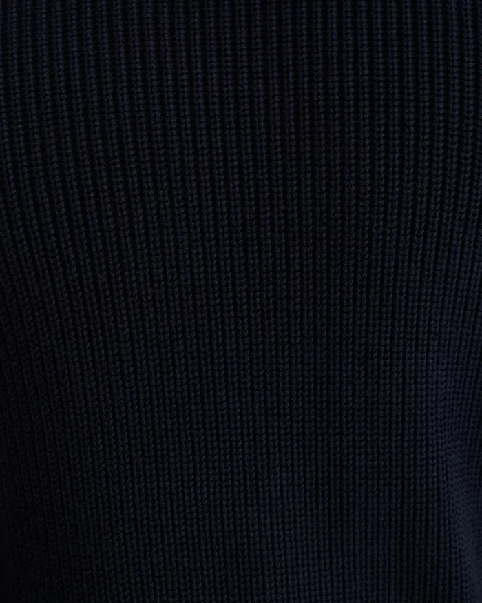 Men Sportscraft Knitwear Finn Rib Crew Neck Knit Navy