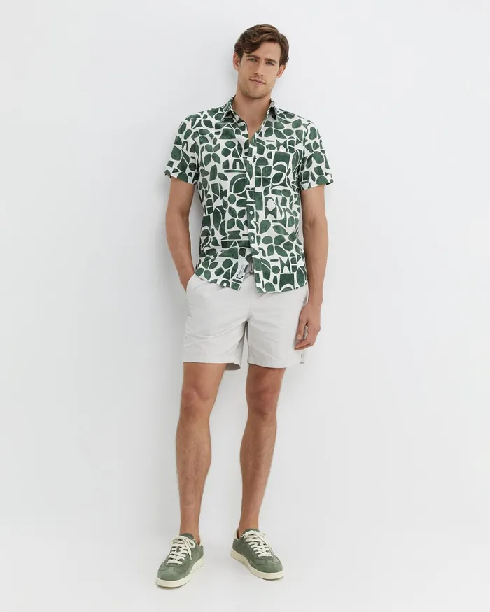 Men Sportscraft Shirts Ezra Short Sleeve Shirt Elm