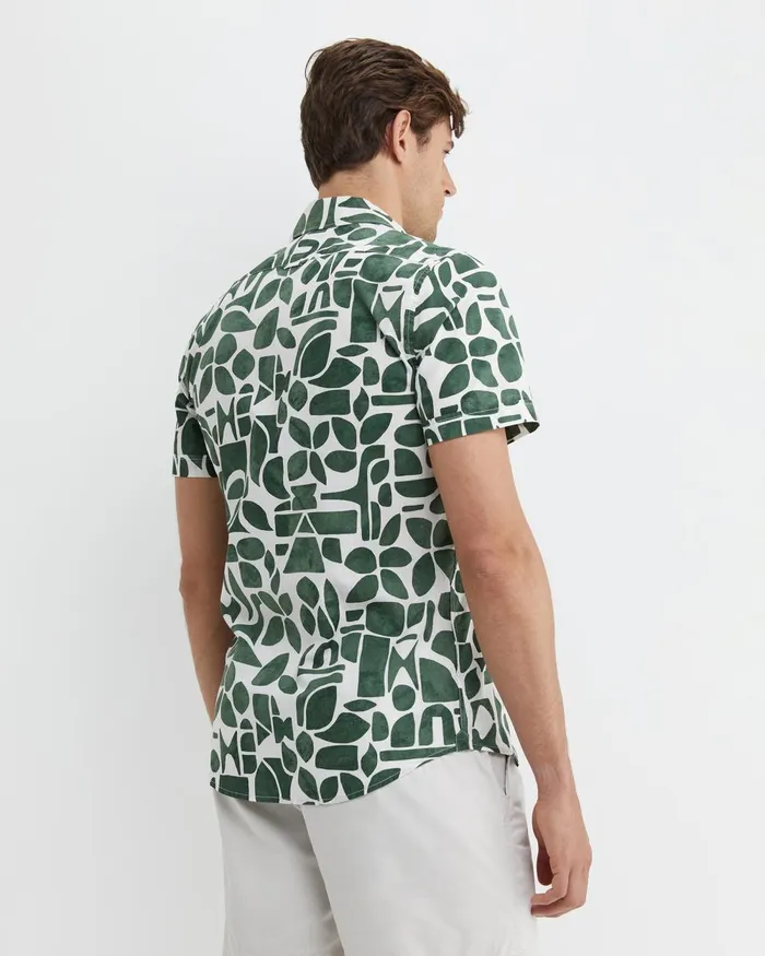 Men Sportscraft Shirts Ezra Short Sleeve Shirt Elm