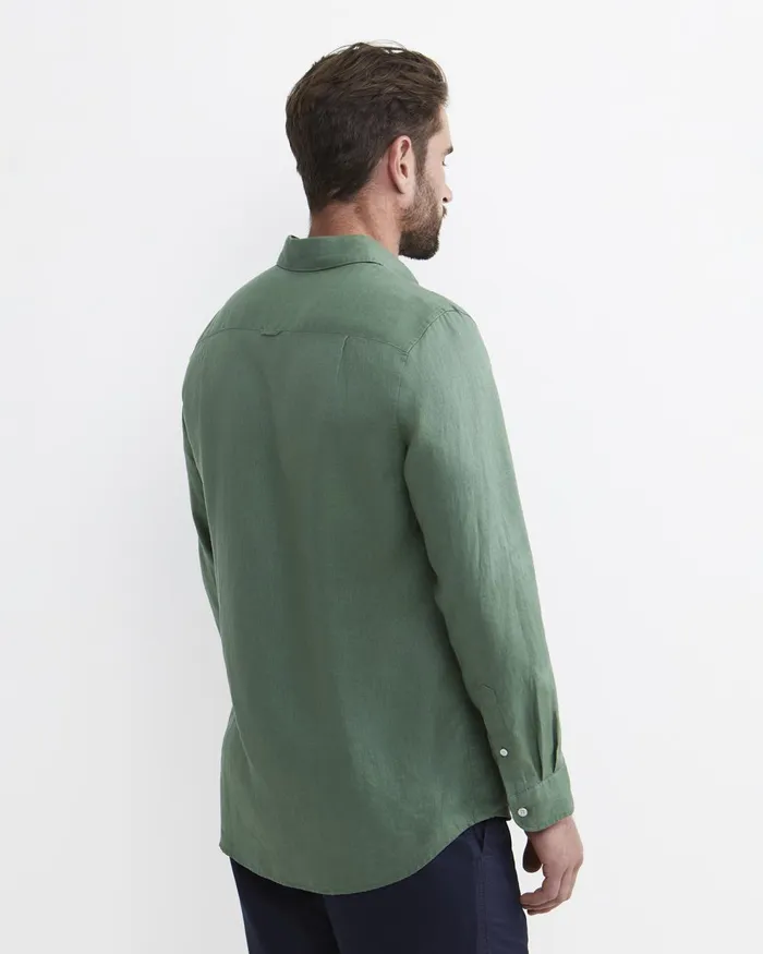 Men Sportscraft Shirts Long Sleeve Linen Shirt Elm