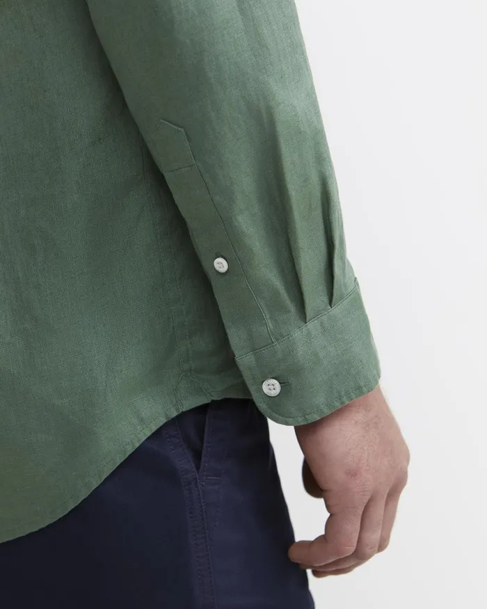 Men Sportscraft Shirts Long Sleeve Linen Shirt Elm