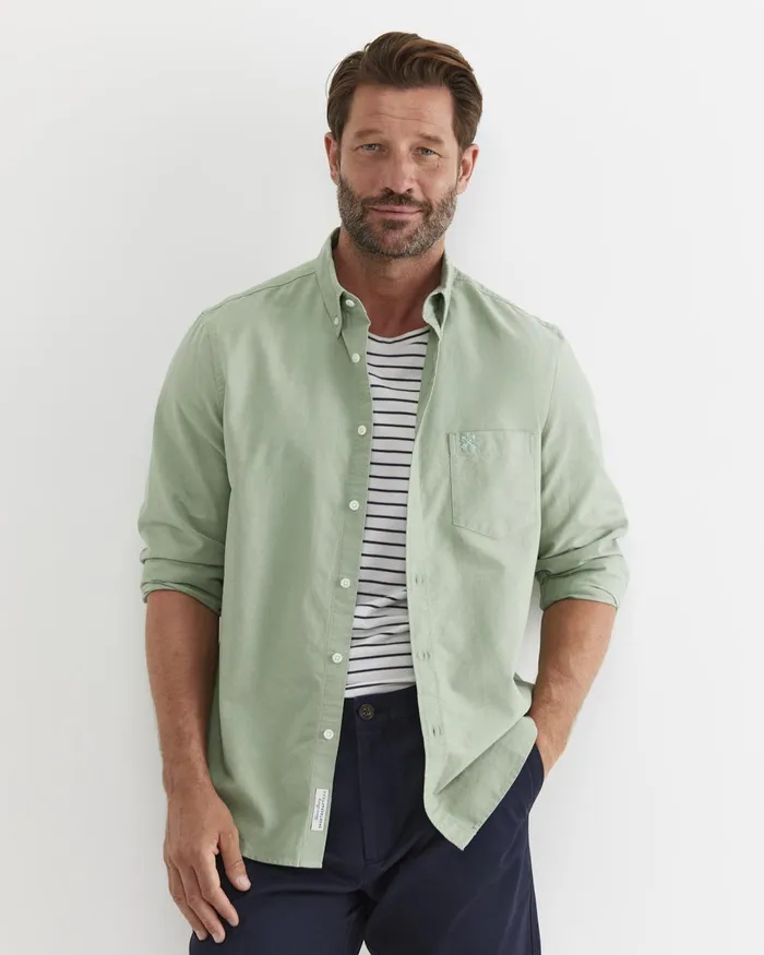 Men Sportscraft Shirts Oxford Long Sleeve Shirt Vine