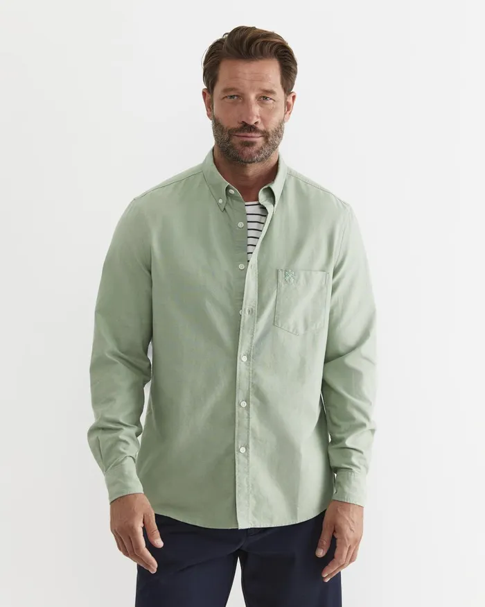Men Sportscraft Shirts Oxford Long Sleeve Shirt Vine