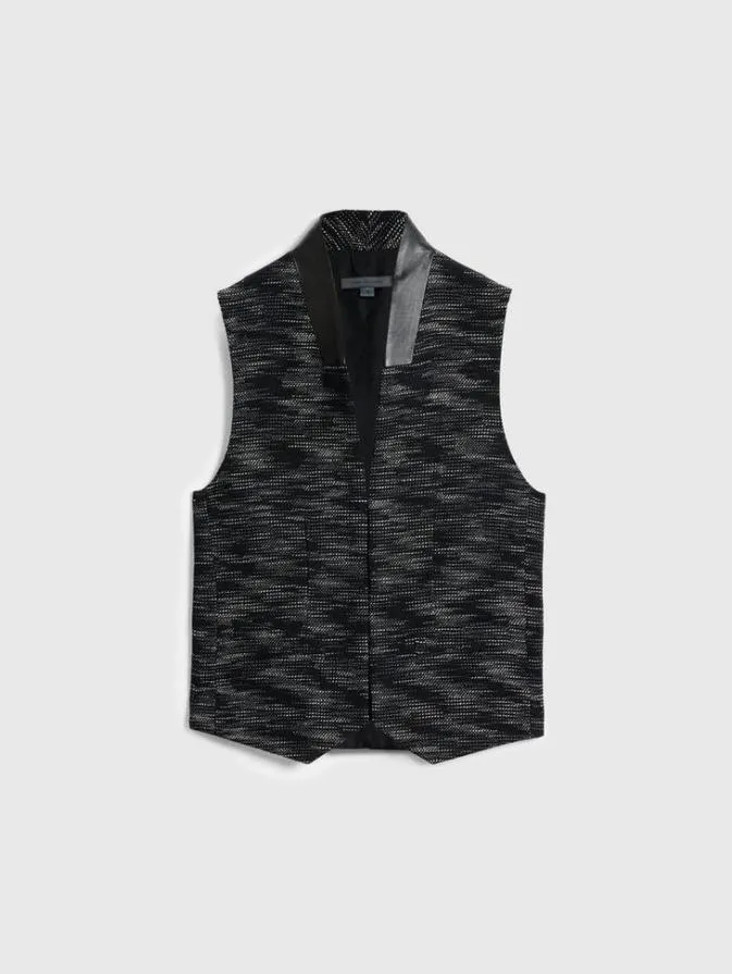 Men Suit Jackets John Varvatos HONE SHAWL COLLAR VEST Blackwhite