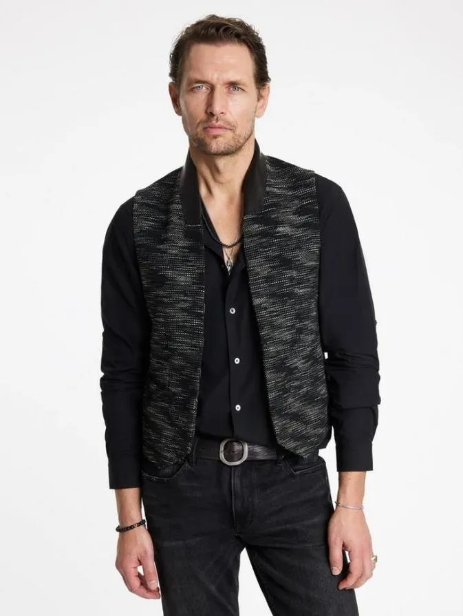 Men Suit Jackets John Varvatos HONE SHAWL COLLAR VEST Blackwhite