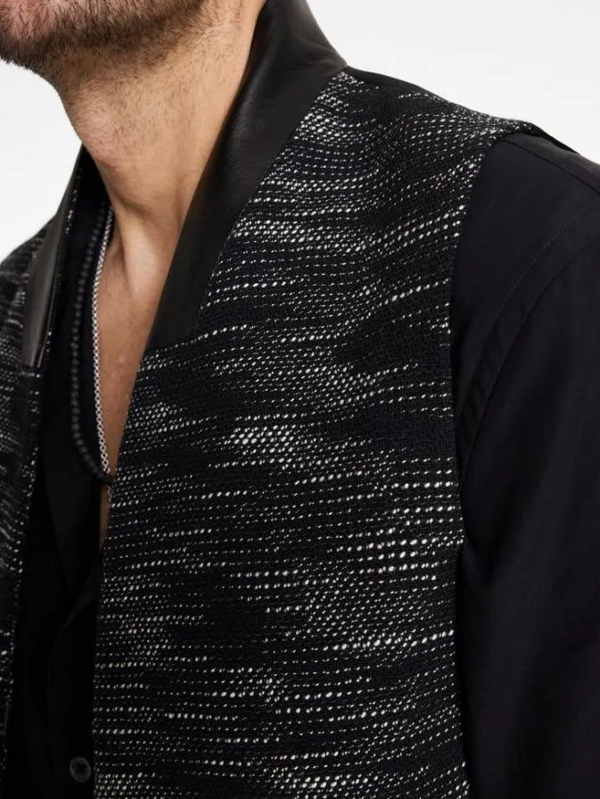 Men Suit Jackets John Varvatos HONE SHAWL COLLAR VEST Blackwhite