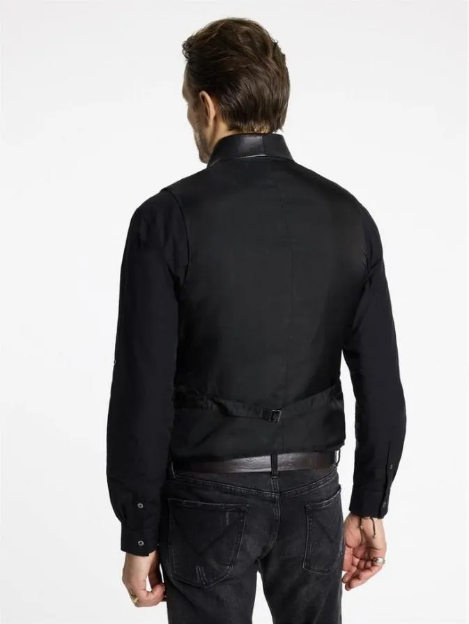 Men Suit Jackets John Varvatos HONE SHAWL COLLAR VEST Blackwhite