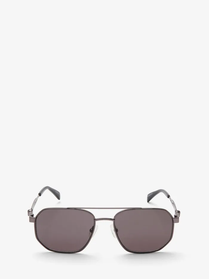 Men Sunglasses Alexander McQueen Floating Skull Metal Caravan Sunglasses Ruthenium Men Sunglasses Alexander McQueen Floating Skull Metal Caravan Sunglasses Ruthenium