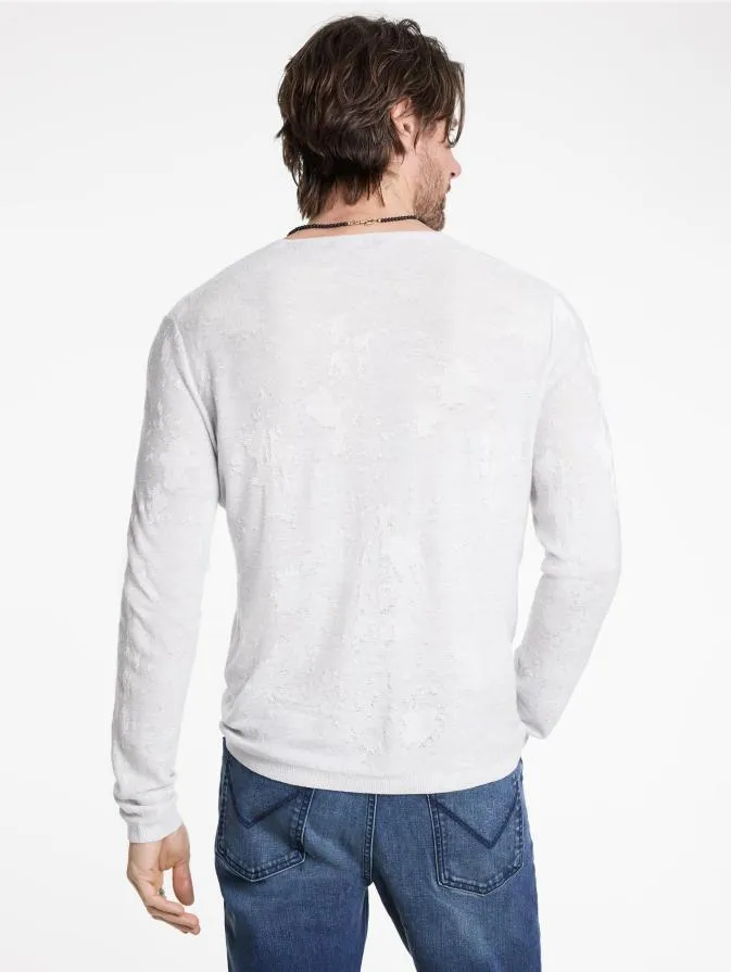 Men Sweaters John Varvatos AGUSTIN HENLEY Lt Grey Heat