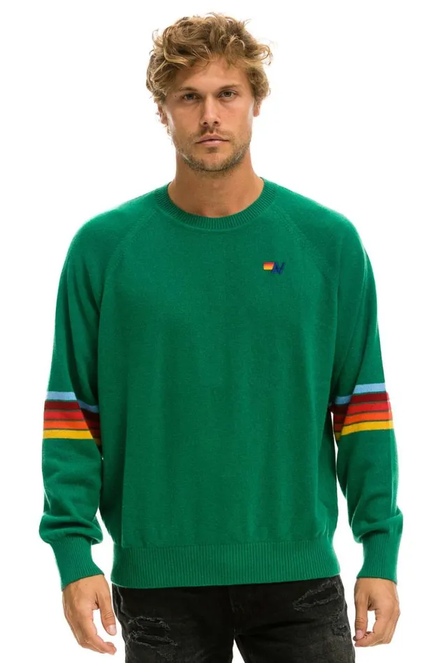 Men Sweatshirts Aviator Nation Rainbow Stripe Sleeve Unisex Cashmere Light Sweater 8211 Amazon