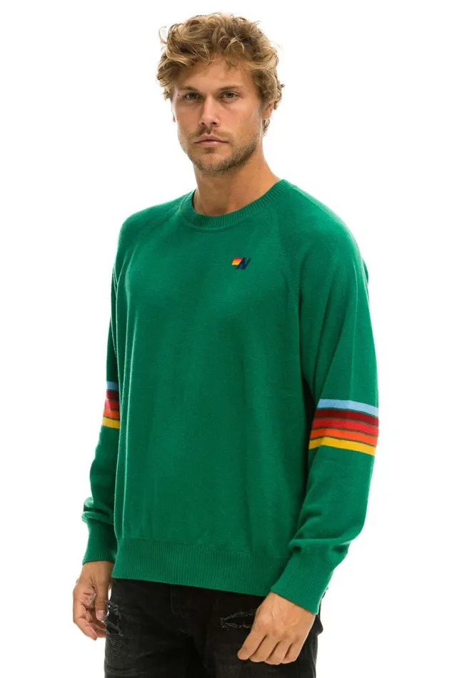 Men Sweatshirts Aviator Nation Rainbow Stripe Sleeve Unisex Cashmere Light Sweater 8211 Amazon