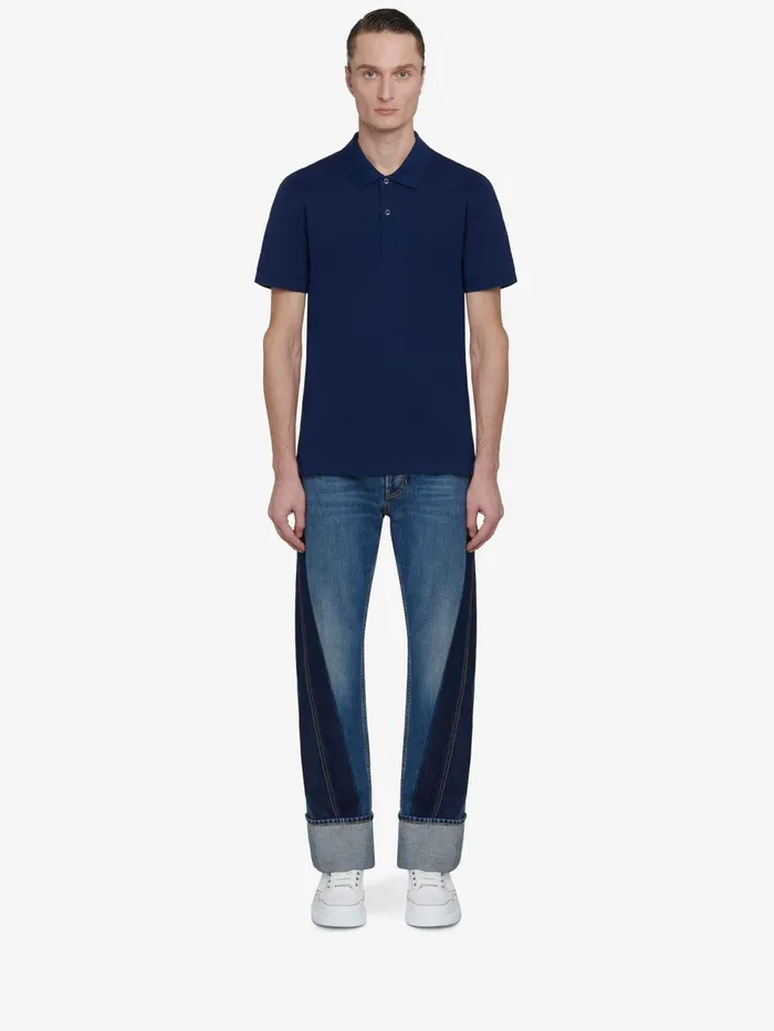Men TShirts And Sweatshirts Alexander McQueen Polo Shirt Blue
