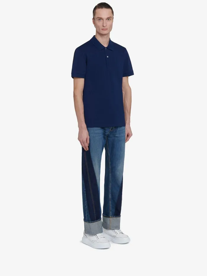 Men TShirts And Sweatshirts Alexander McQueen Polo Shirt Blue