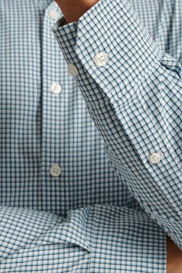 Men Tech Button Down Shirt Blue Hughes Check Bonobos Casual Shirts