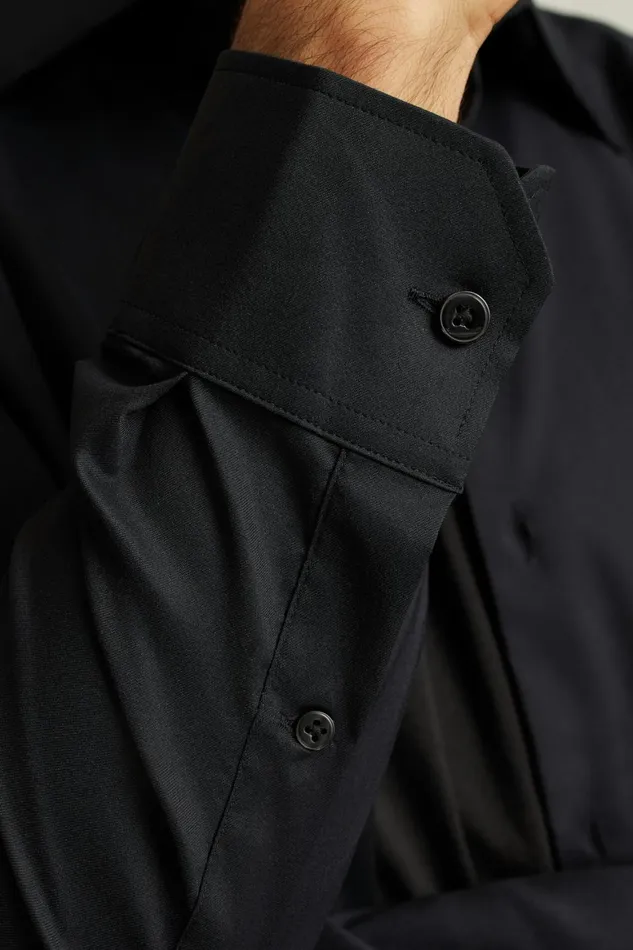 Men Tech Button Down Shirt Jet Black Bonobos Casual Shirts
