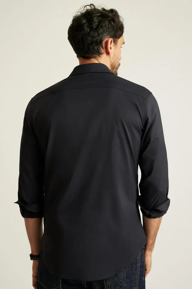 Men Tech Button Down Shirt Jet Black Bonobos Casual Shirts