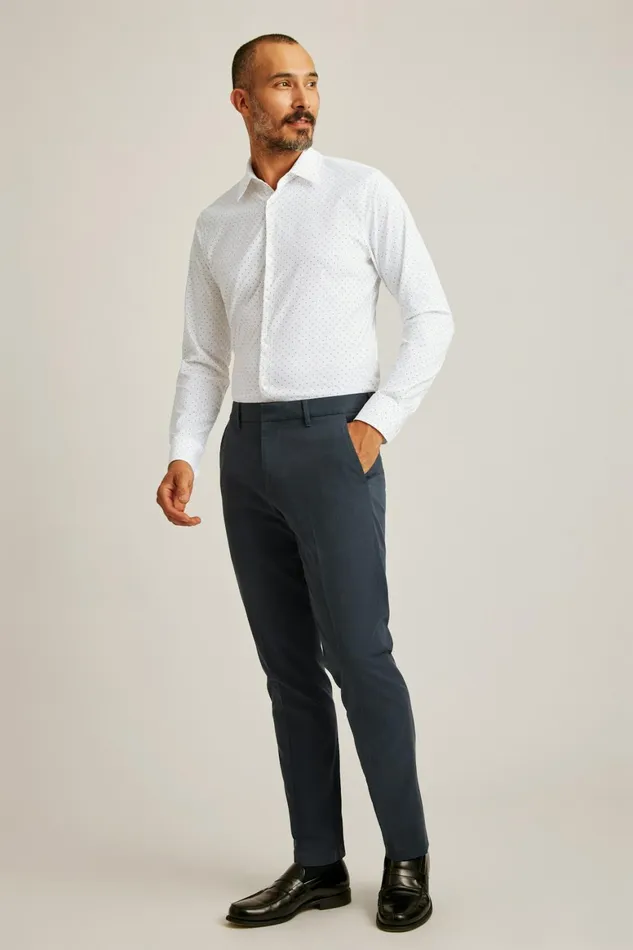 Men Tech Button Down Shirt White Orchid Dot Bonobos Casual Shirts