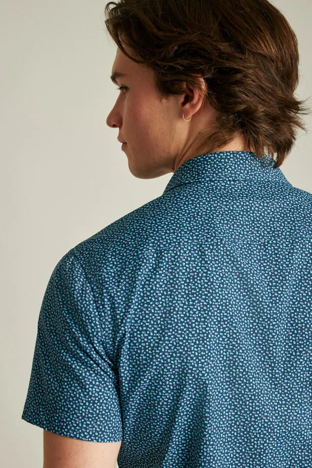 Men Tech Short Sleeve Shirt Navy Carbonation Bonobos Short Sleeve Shirts