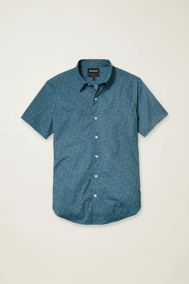 Men Tech Short Sleeve Shirt Navy Carbonation Bonobos Short Sleeve Shirts