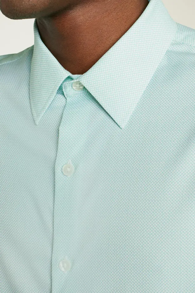 Men Tech Short Sleeve Shirt Pale Green Micro Geo Bonobos Short Sleeve Shirts