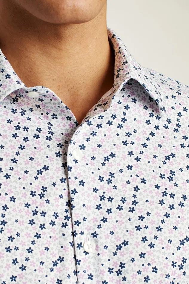 Men Tech Short Sleeve Shirt Purple Punch Peyton Floral Bonobos Short Sleeve Shirts