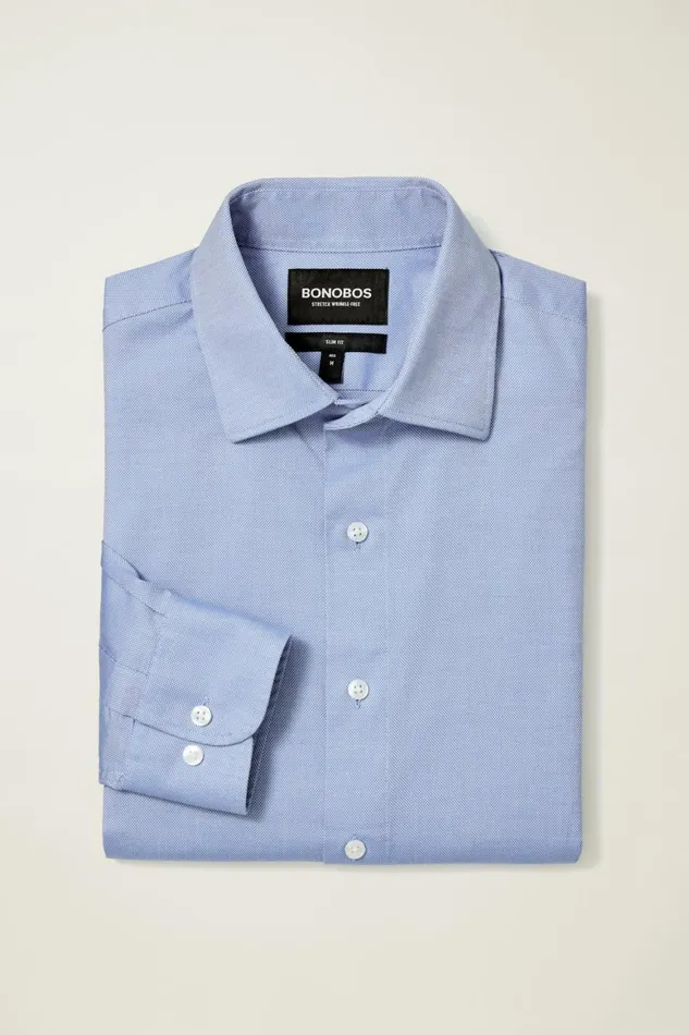 Men The Desk To Dinner Shirt Blue Texture Bonobos Business Casual Shirts