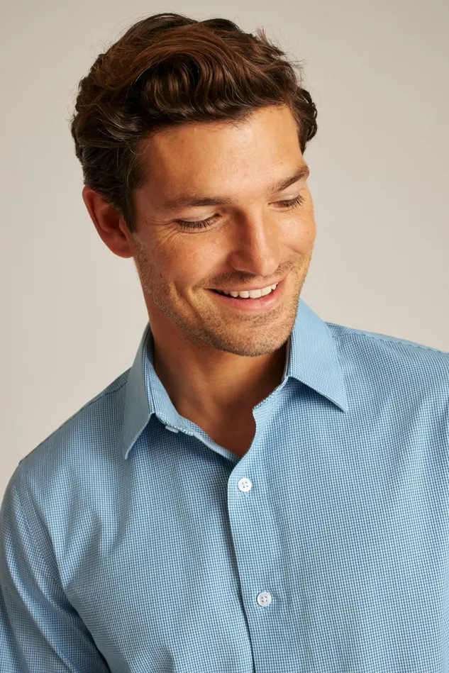 Men The Desk To Dinner Shirt Blue Weymouth Plaid Bonobos Business Casual Shirts