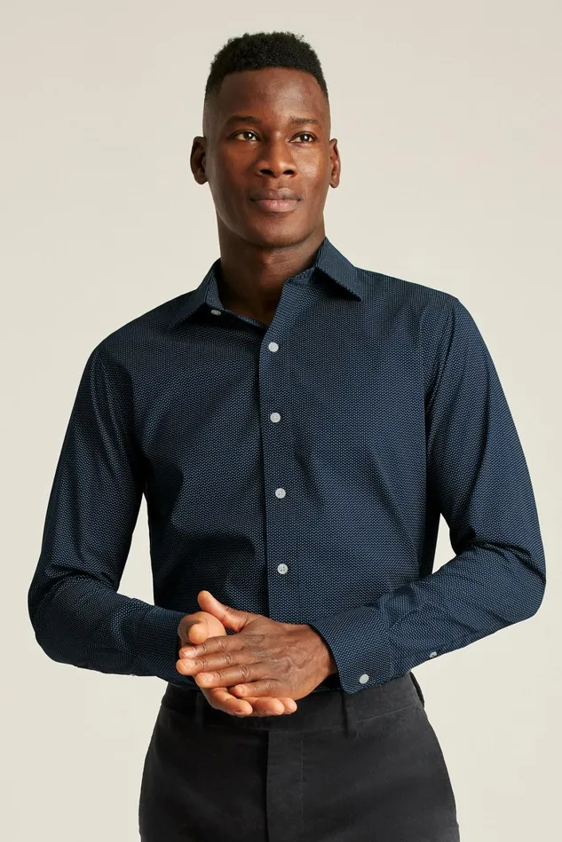 Men The Desk To Dinner Shirt Navy Geo Bonobos Business Casual Shirts