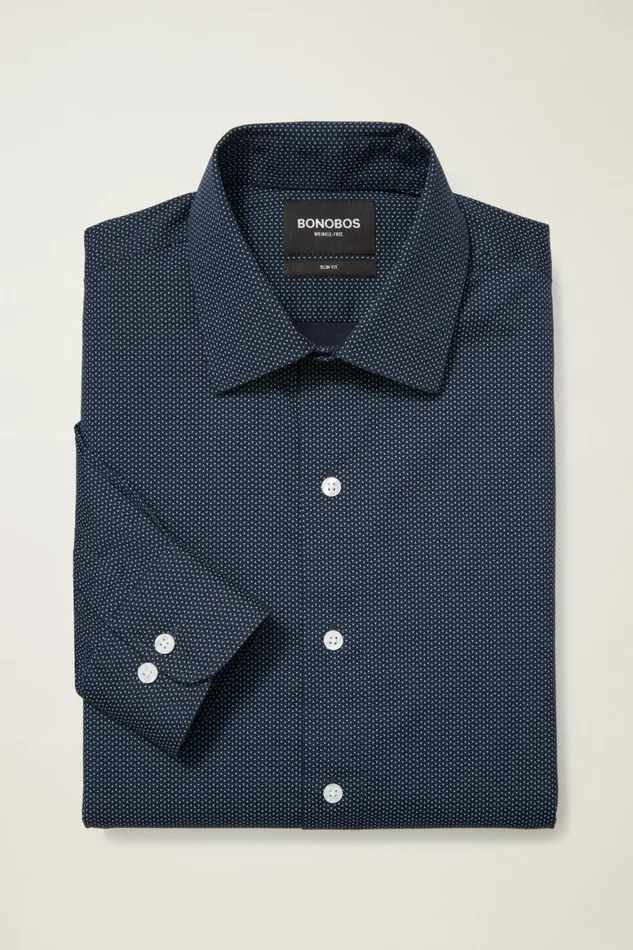 Men The Desk To Dinner Shirt Navy Geo Bonobos Business Casual Shirts