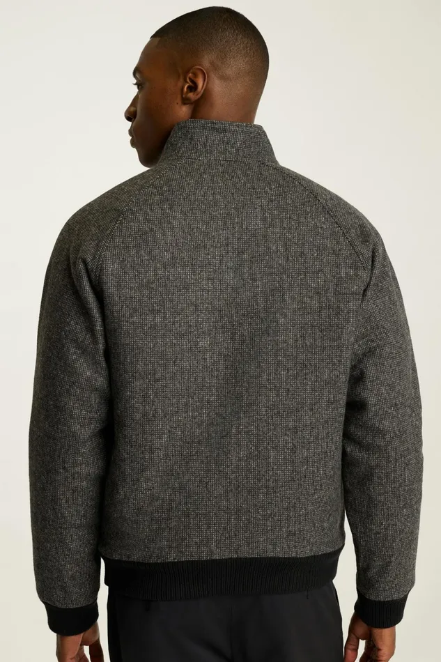 Men The Italian Wool Harrington Jacket Gray Bonobos Jackets and Coats