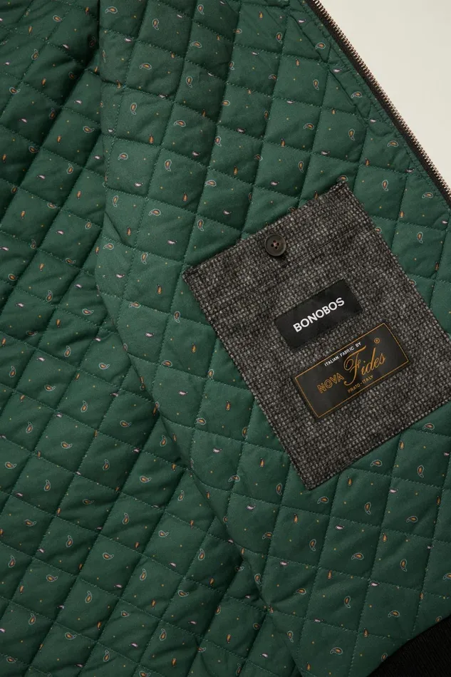 Men The Italian Wool Harrington Jacket Gray Bonobos Jackets and Coats