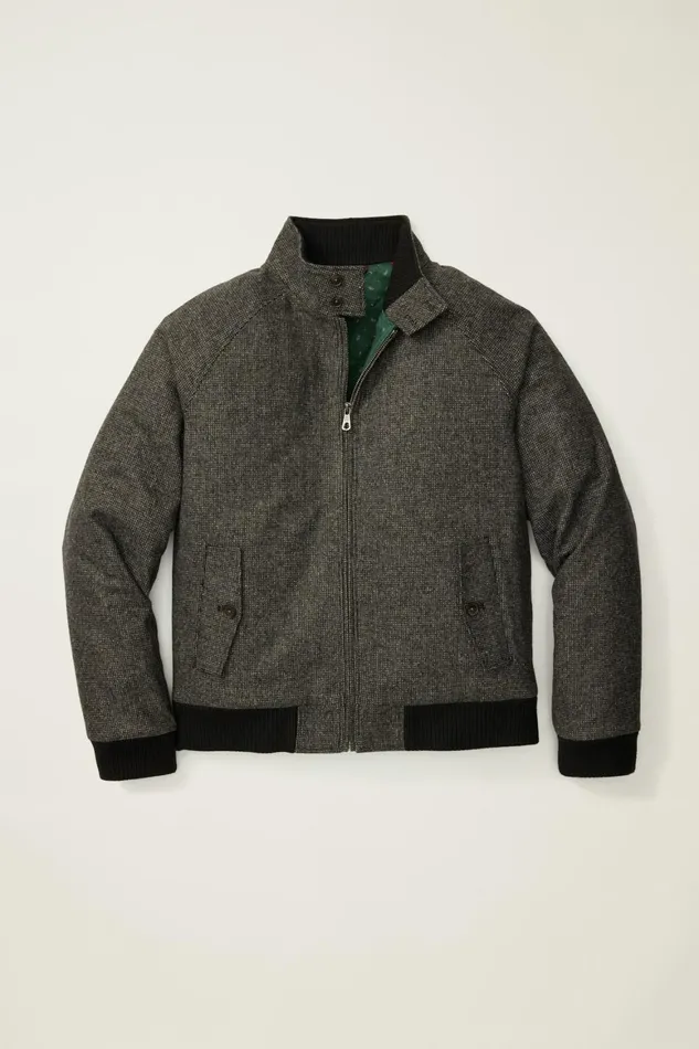Men The Italian Wool Harrington Jacket Gray Bonobos Jackets and Coats