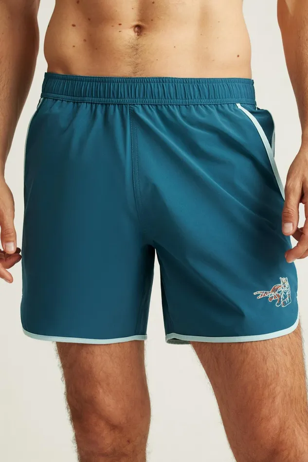 Men Throwback Swim Trunks Blue Electric Tiger Bonobos Swim Trunks