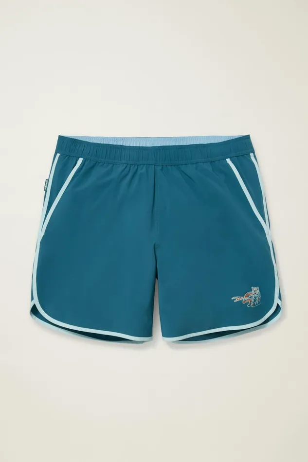Men Throwback Swim Trunks Blue Electric Tiger Bonobos Swim Trunks