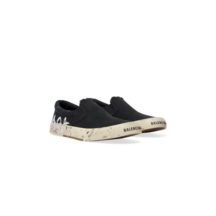 Men Trainers Balenciaga Paris Slip On Graffiti Trainers In Black