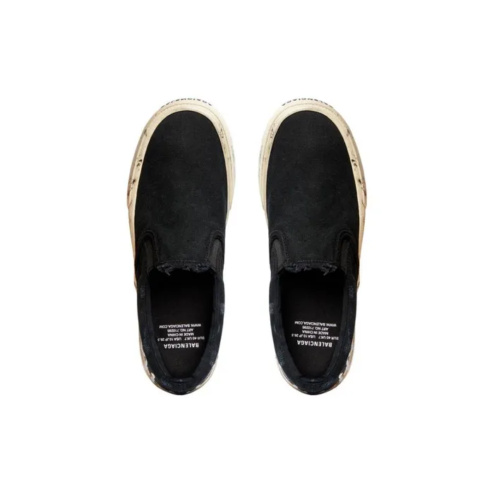 Men Trainers Balenciaga Paris Slip On Graffiti Trainers In Black