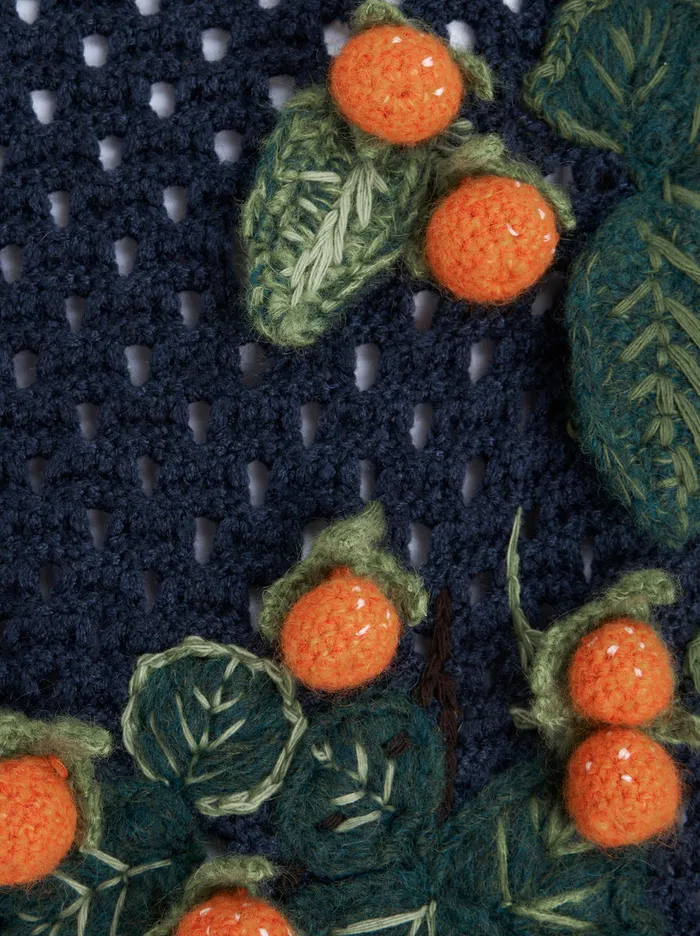 Men Tricot Round Neck Jumper With Flowers Etro Knitwear