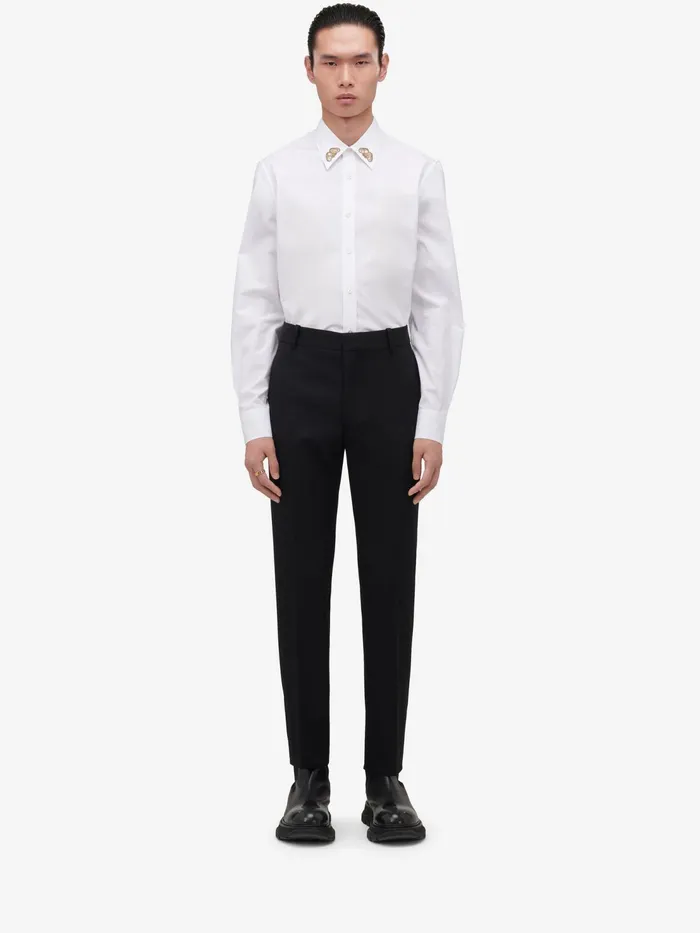 Men Trousers Alexander McQueen Tailored Cigarette Trousers Black
