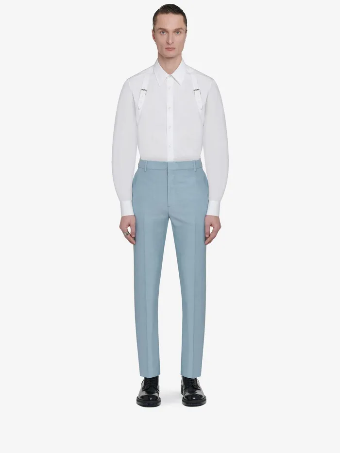 Men Trousers Alexander McQueen Tailored Cigarette Trousers Light Blue
