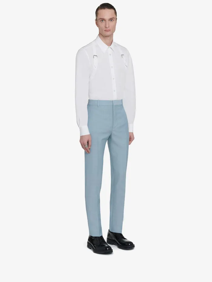 Men Trousers Alexander McQueen Tailored Cigarette Trousers Light Blue